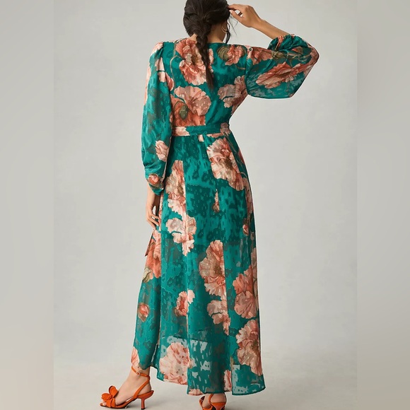 Anthropologie Hutch Lindie V-Neck Textured Wrap Dress - Picture 3 of 11